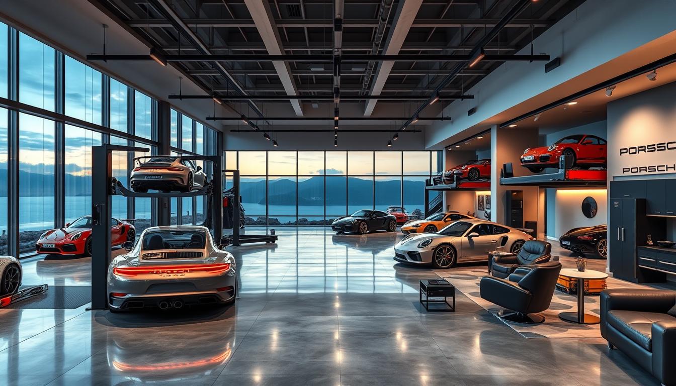 luxury porsche garage